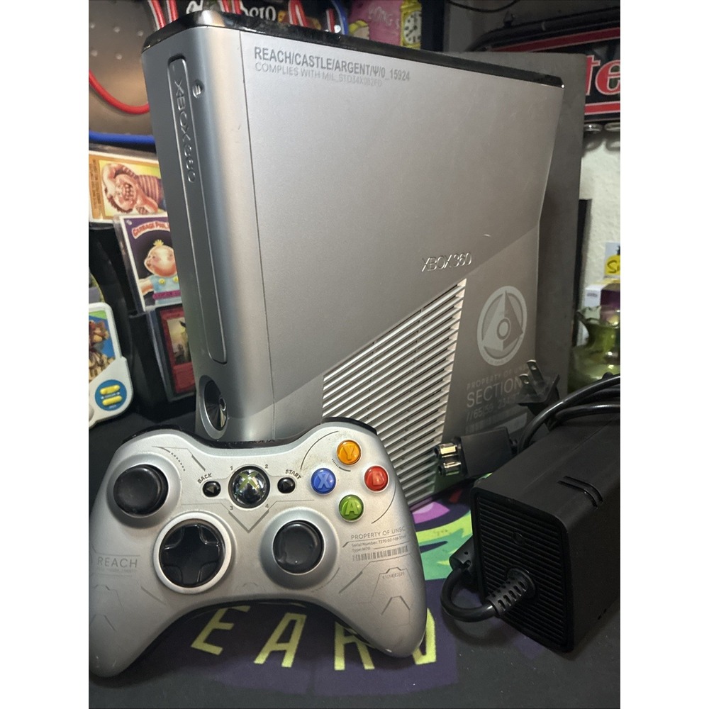 Xbox 360 Halo Reach Limited Edition 250 Gb Console W/ Controller & Cables TESTED